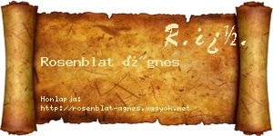 Rosenblat Ágnes névjegykártya